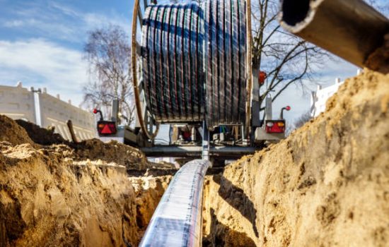 Fiberglass network under construction